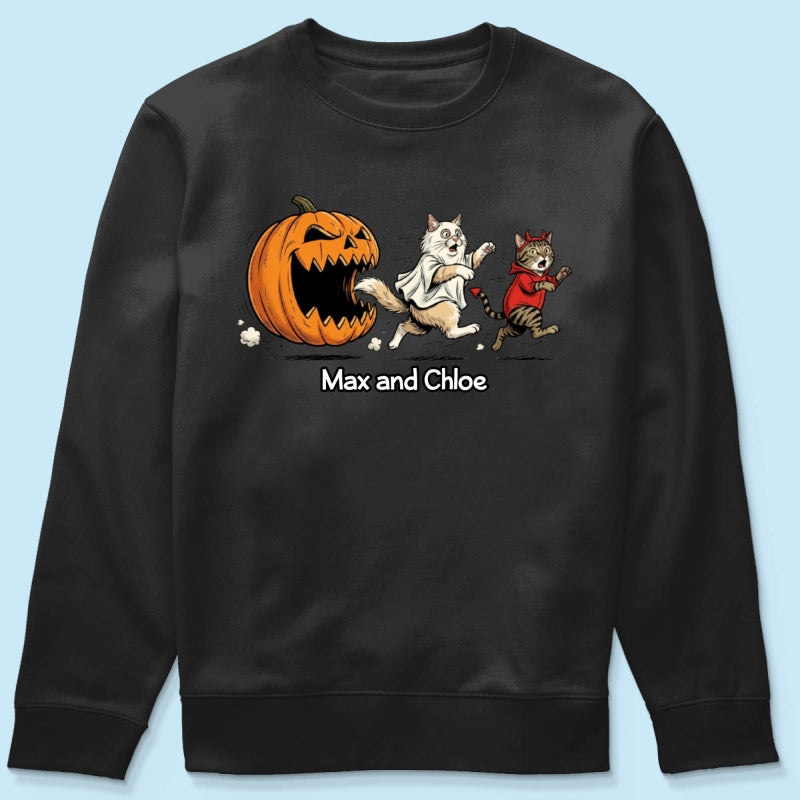 Funny Halloween Cat Dog Upload Photo - Personalized Shirt - Gift For Cat Lovers, Dog Lovers