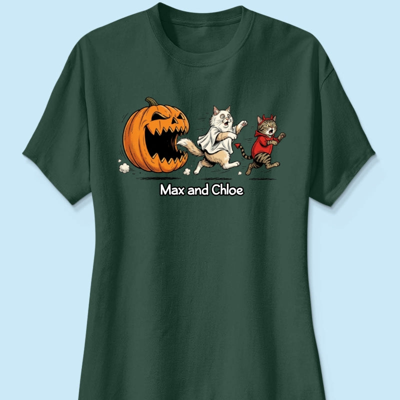 Funny Halloween Cat Dog Upload Photo - Personalized Shirt - Gift For Cat Lovers, Dog Lovers