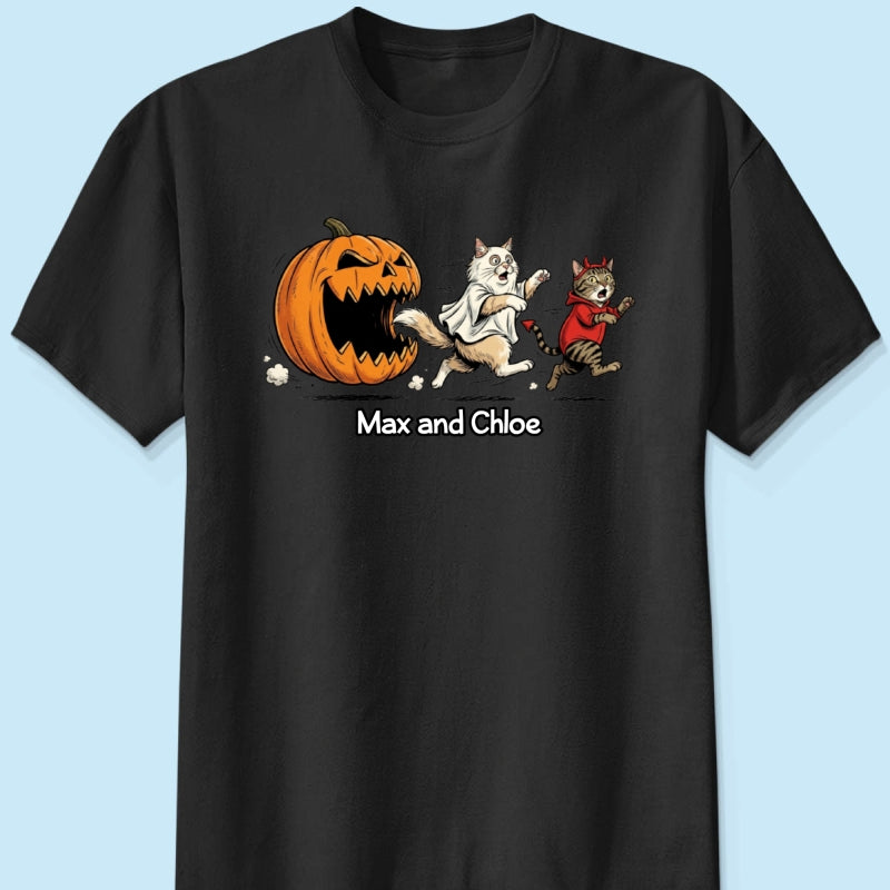 Funny Halloween Cat Dog Upload Photo - Personalized Shirt - Gift For Cat Lovers, Dog Lovers