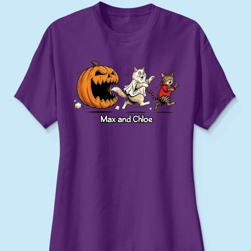 Funny Halloween Cat Dog Upload Photo - Personalized Shirt - Gift For Cat Lovers, Dog Lovers