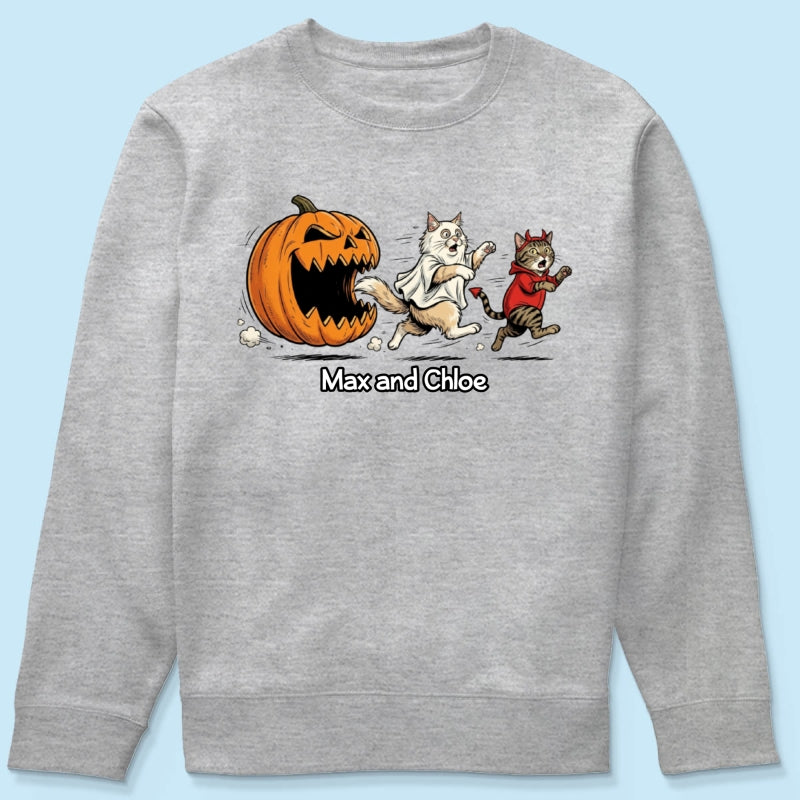 Funny Halloween Cat Dog Upload Photo - Personalized Shirt - Gift For Cat Lovers, Dog Lovers