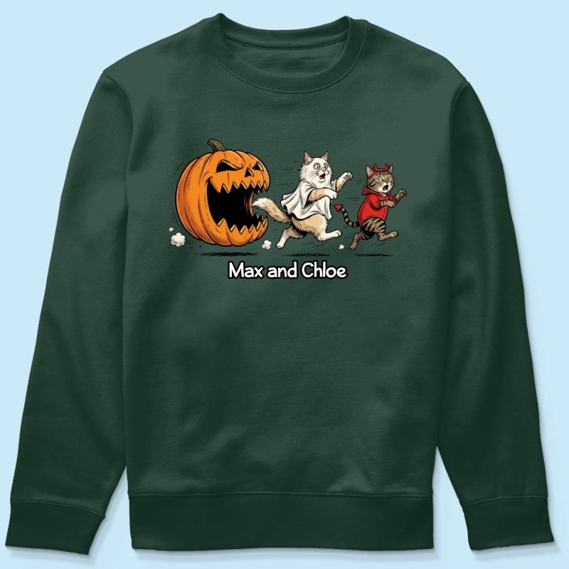 Funny Halloween Cat Dog Upload Photo - Personalized Shirt - Gift For Cat Lovers, Dog Lovers