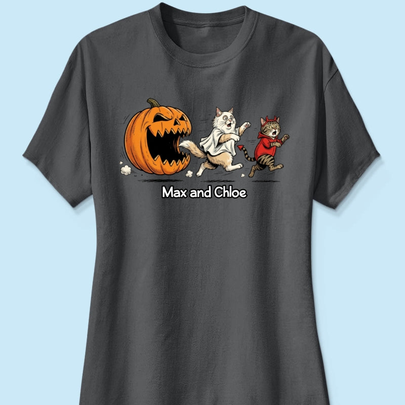 Funny Halloween Cat Dog Upload Photo - Personalized Shirt - Gift For Cat Lovers, Dog Lovers