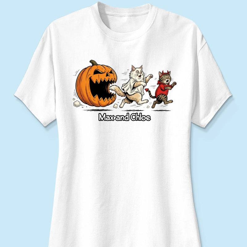 Funny Halloween Cat Dog Upload Photo - Personalized Shirt - Gift For Cat Lovers, Dog Lovers
