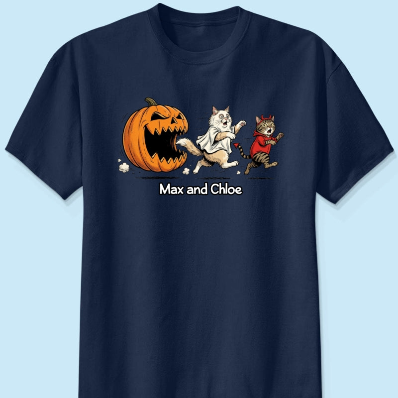 Funny Halloween Cat Dog Upload Photo - Personalized Shirt - Gift For Cat Lovers, Dog Lovers