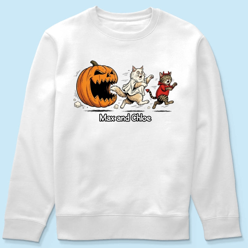 Funny Halloween Cat Dog Upload Photo - Personalized Shirt - Gift For Cat Lovers, Dog Lovers