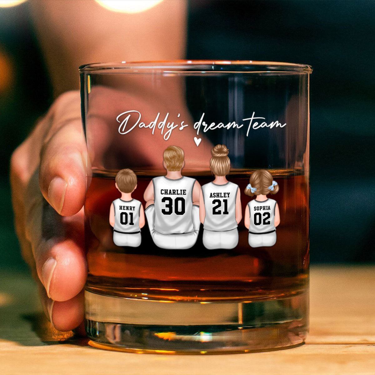 Basketball Dream Team Personalized Wine Glass Thoughtful Gift for Dad and Home Decor