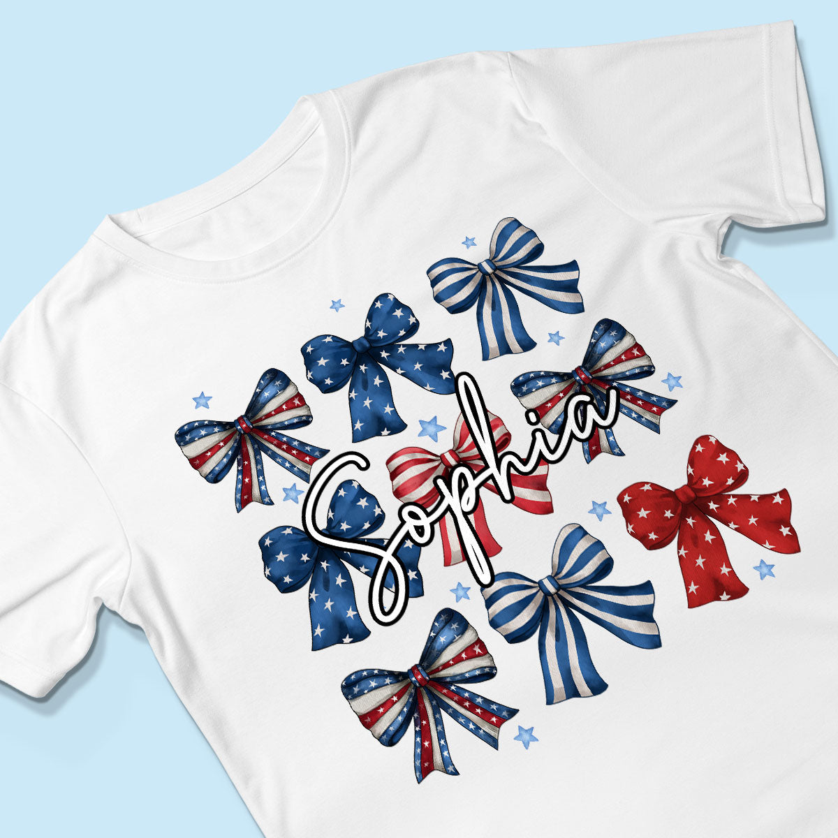 Coquette American Bows 4th Of July Independence Day Personalized Shirt, Gift For Mom, Wife, Girlfriend
