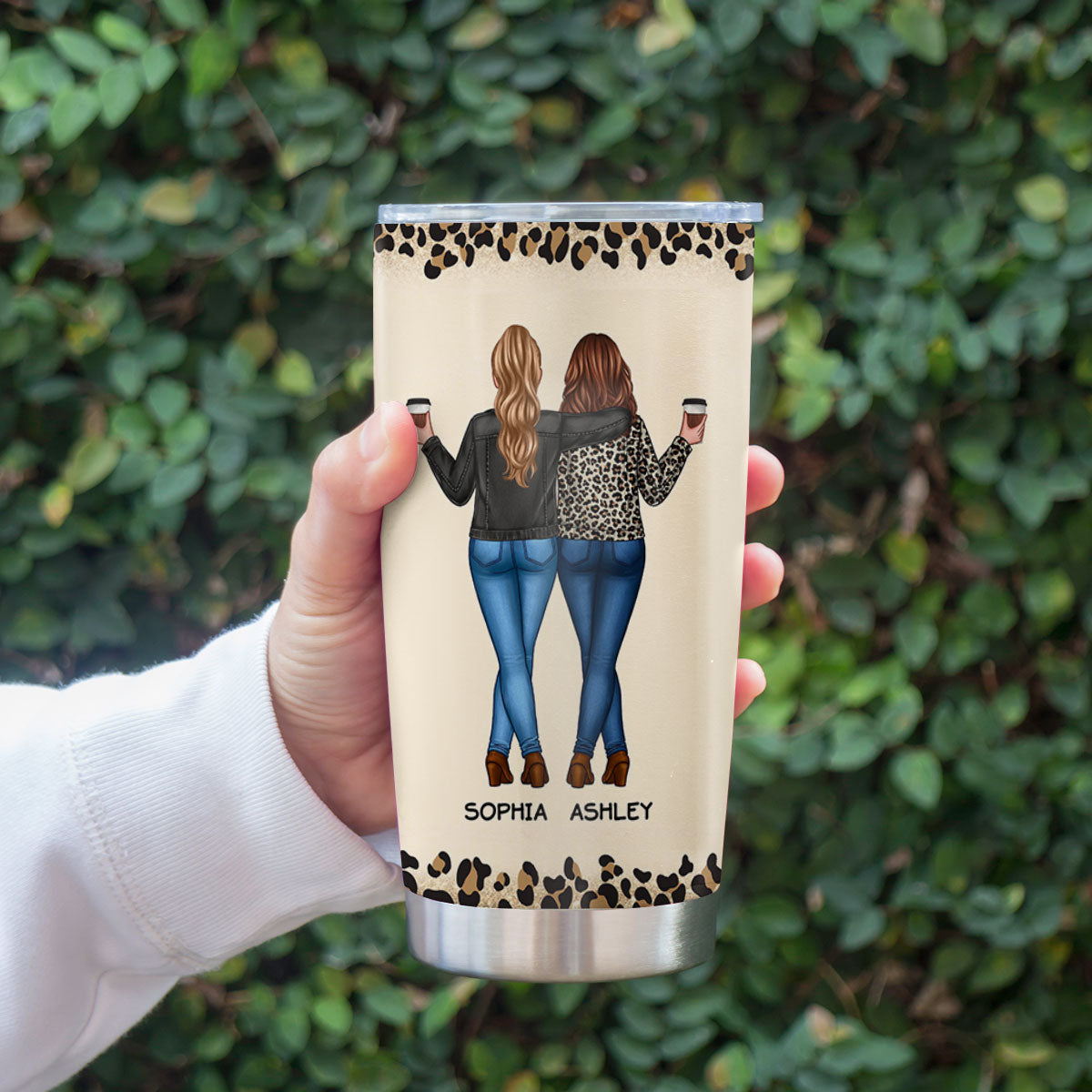 I'd Punch A Bitch For You Gift For Besties Leopard Theme Personalized Tumbler
