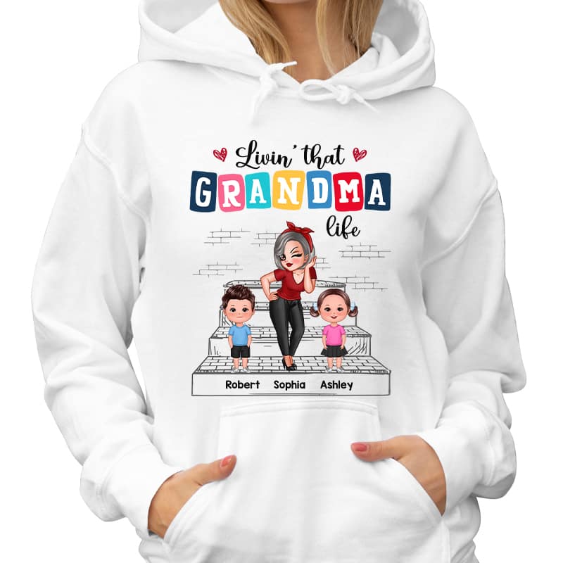 Grandma Grandkids Outline Stair Personalized Shirt