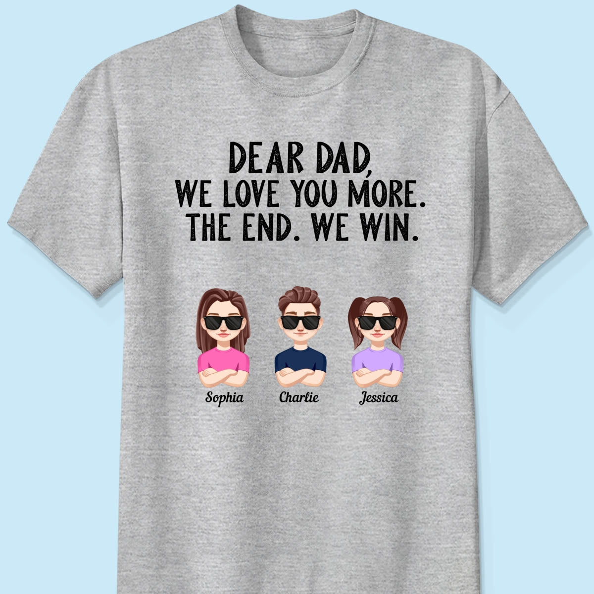 Dear Dad We Love You More Vector Kids Funny Father‘s Day Gift Personalized Shirt