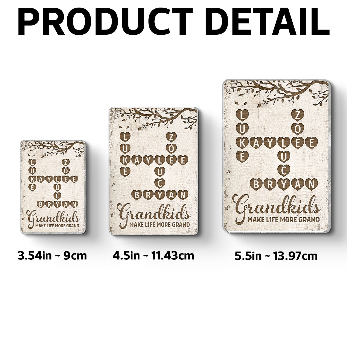 Grandkids Make Life Grand Crossword Puzzle Art Gift For Grandma Personalized Acrylic Fridge Magnet