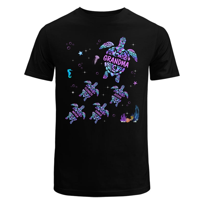Grandma Mom Turtles Summer Hologram Personalized Shirt