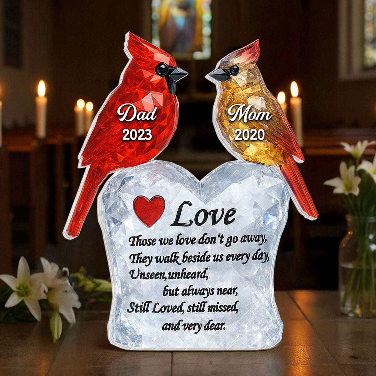 Those We Love Don't Go Away - Personalized Acrylic Block - Heartfelt Memorial Keepsake for Loved Ones