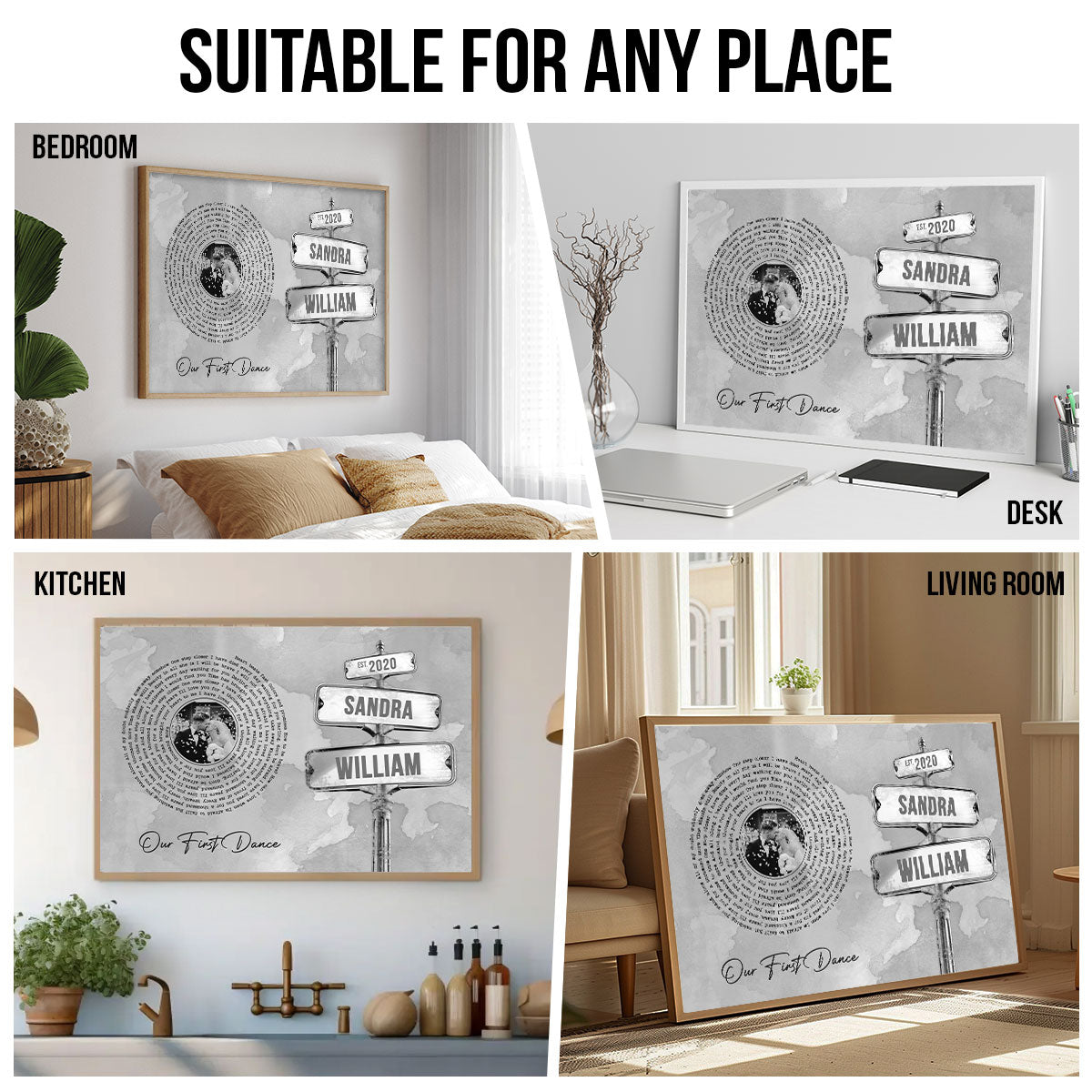 Personalized Vinyl Record Custom Couple Wedding Song Poster,  Gift Anniversary Gift for him, Gift for her