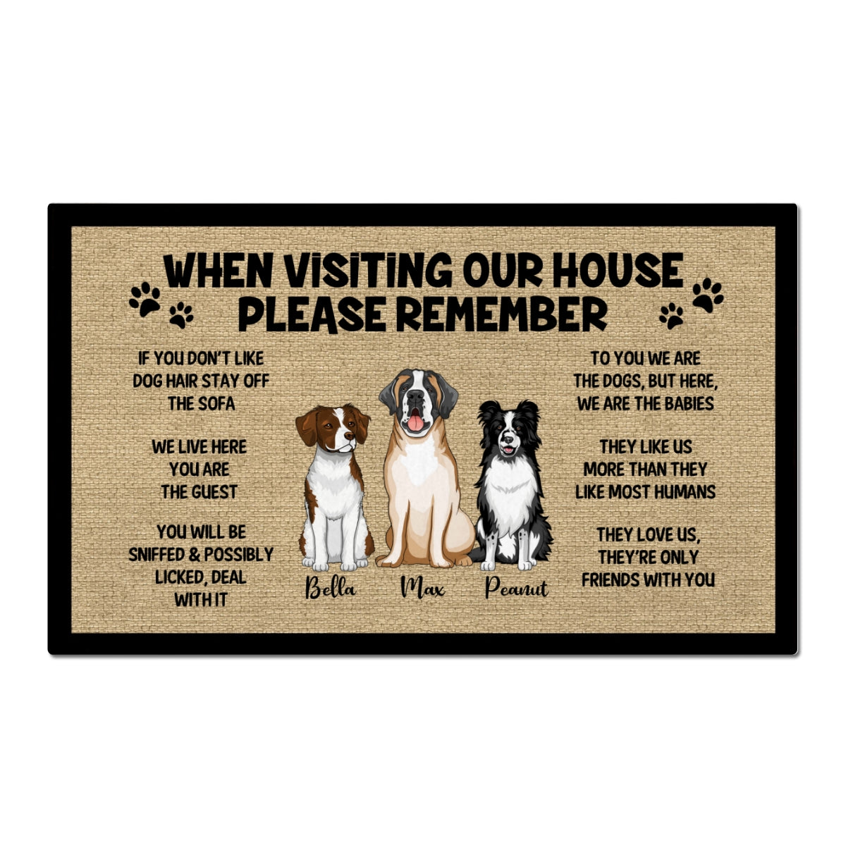 Please Remember When Visiting Dogs House Home Decor Funny Gift For Dog Lover Personalized Doormat