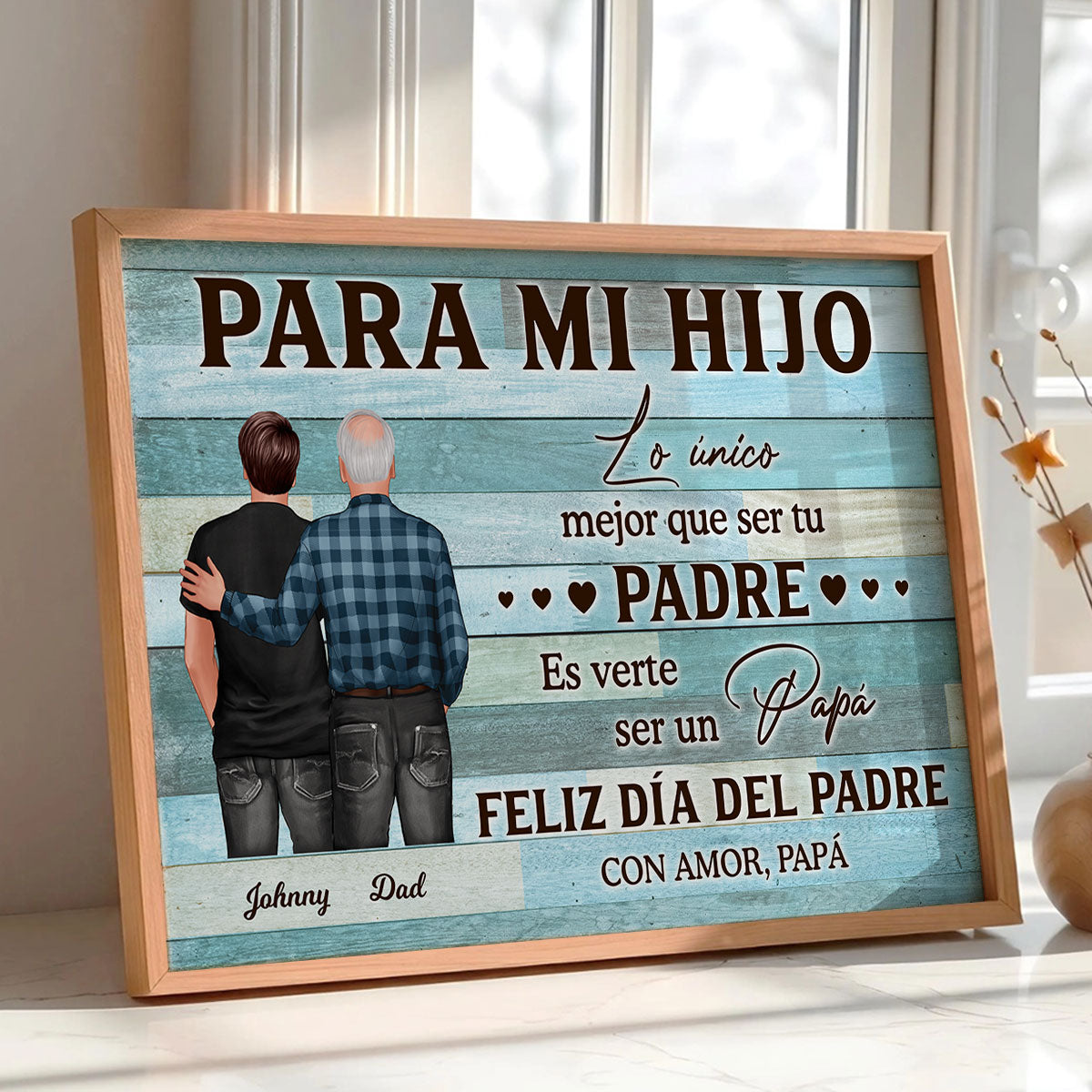 To My Son From Mom Happy Father's Day Spanish Personalized Poster, Gift For Son