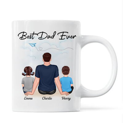 Best Dad Grandpa Sitting Back View Personalized Mug