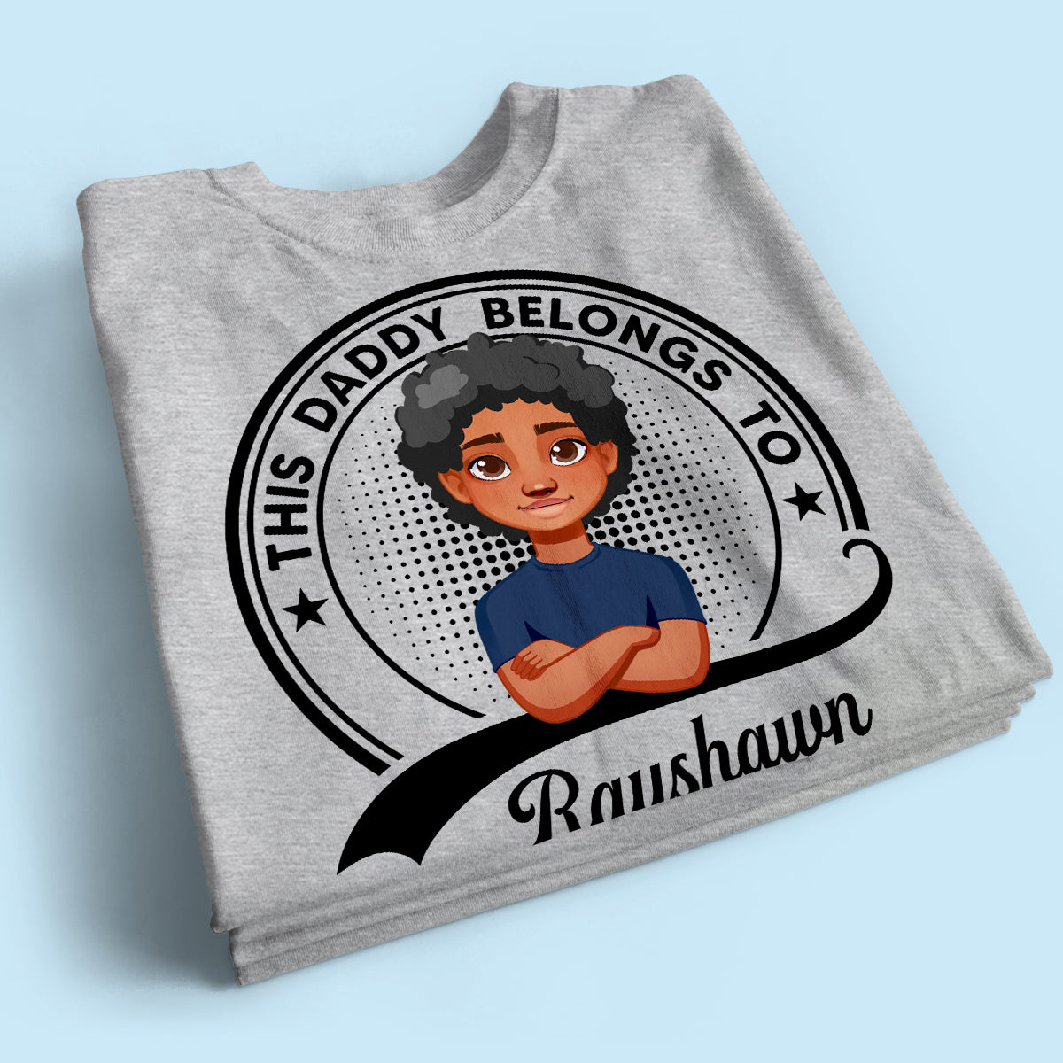 This Daddy Belongs To Retro Circle Personalized Shirt