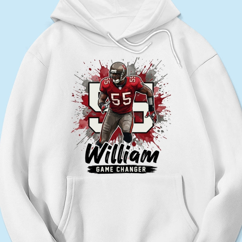 Football Player Splash Watercolor Custom Portrait From Your Photo - Personalized Shirt - Football Mom & Team Gift
