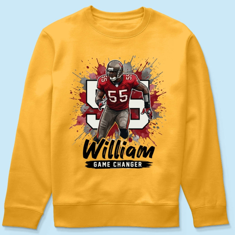 Football Player Splash Watercolor Custom Portrait From Your Photo - Personalized Shirt - Football Mom & Team Gift