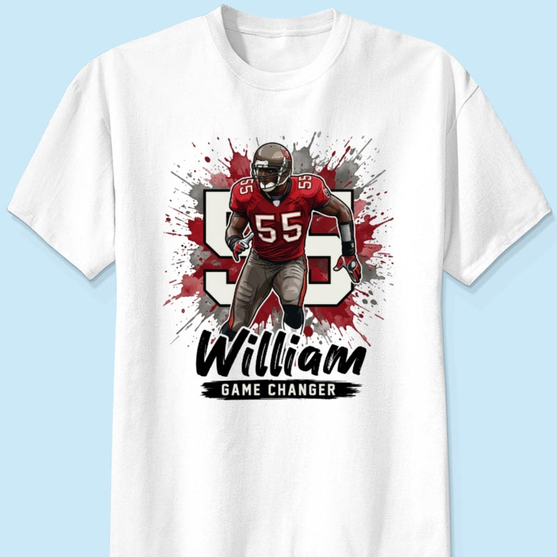 Football Player Splash Watercolor Custom Portrait From Your Photo - Personalized Shirt - Football Mom & Team Gift