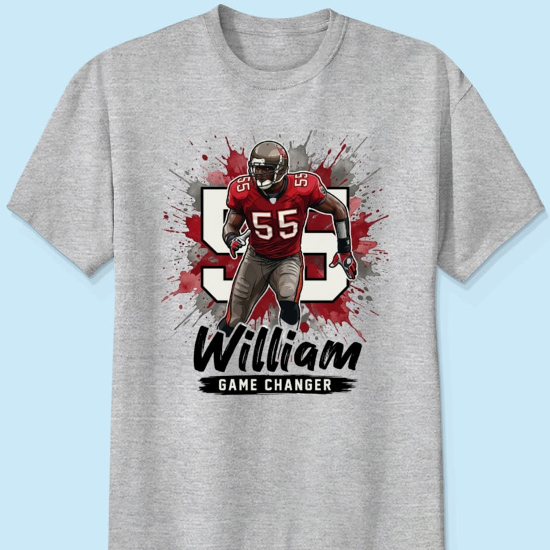 Football Player Splash Watercolor Custom Portrait From Your Photo - Personalized Shirt - Football Mom & Team Gift