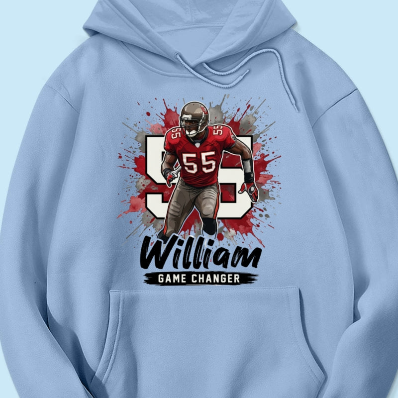 Football Player Splash Watercolor Custom Portrait From Your Photo - Personalized Shirt - Football Mom & Team Gift