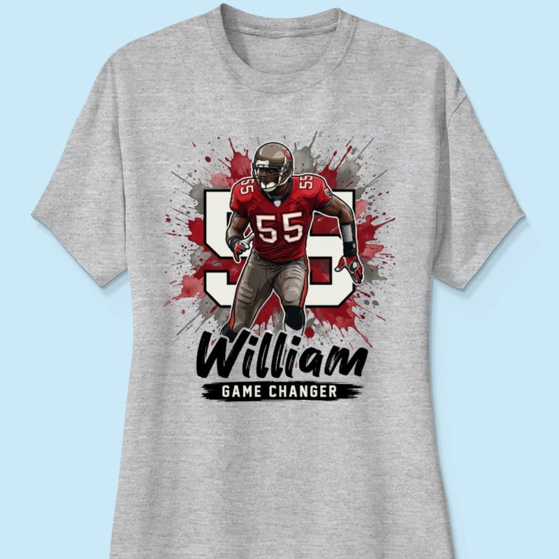 Football Player Splash Watercolor Custom Portrait From Your Photo - Personalized Shirt - Football Mom & Team Gift