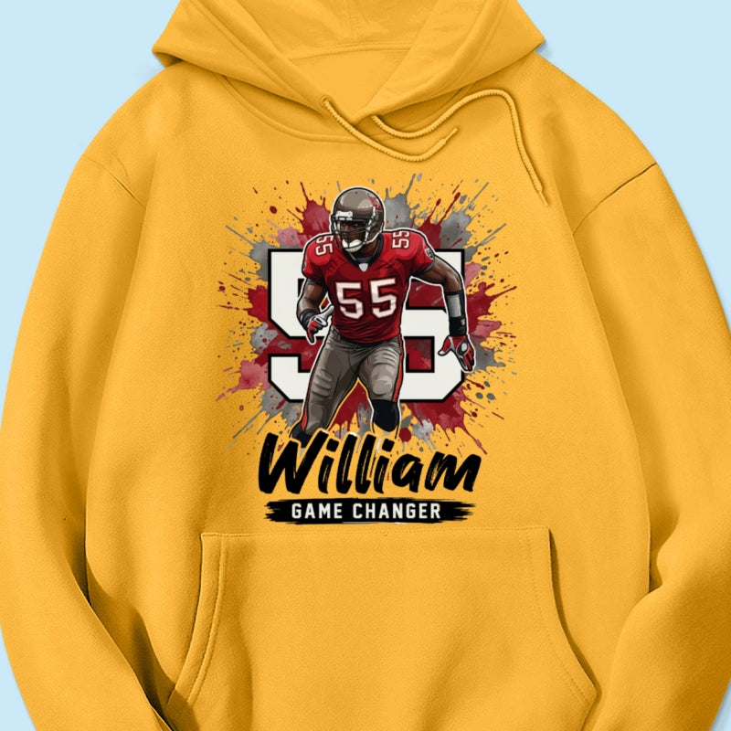 Football Player Splash Watercolor Custom Portrait From Your Photo - Personalized Shirt - Football Mom & Team Gift