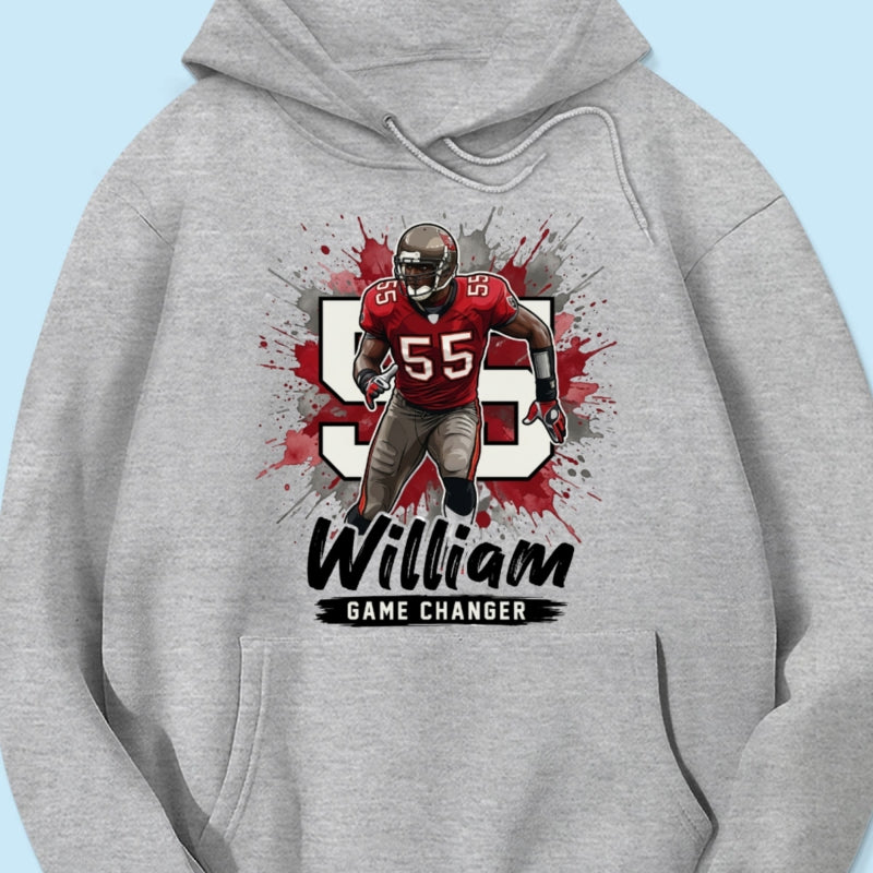 Football Player Splash Watercolor Custom Portrait From Your Photo - Personalized Shirt - Football Mom & Team Gift