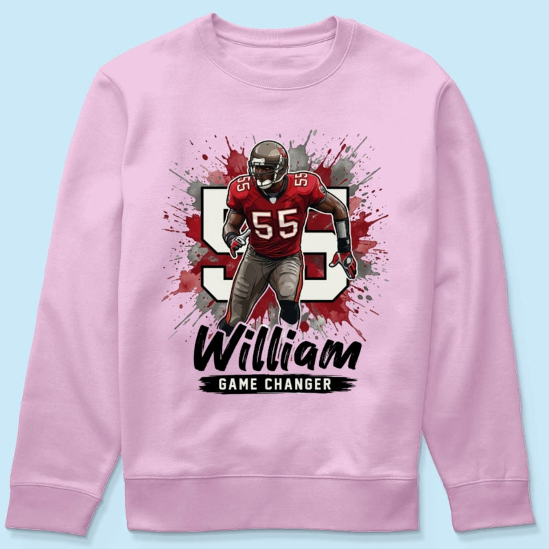 Football Player Splash Watercolor Custom Portrait From Your Photo - Personalized Shirt - Football Mom & Team Gift