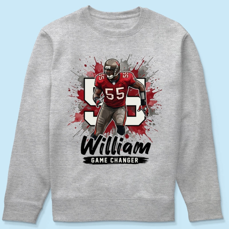 Football Player Splash Watercolor Custom Portrait From Your Photo - Personalized Shirt - Football Mom & Team Gift