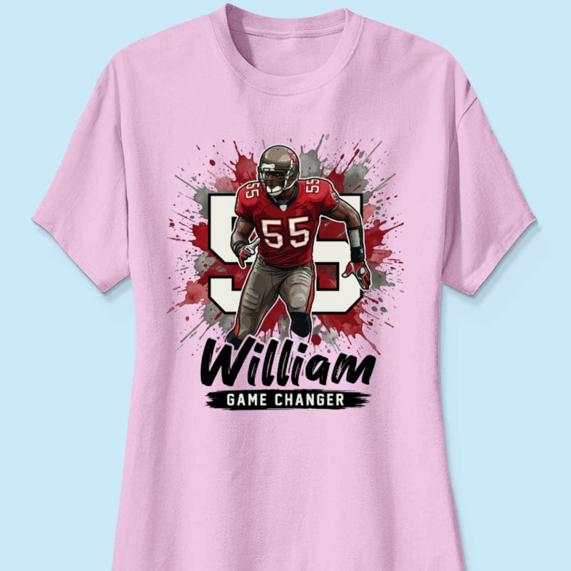 Football Player Splash Watercolor Custom Portrait From Your Photo - Personalized Shirt - Football Mom & Team Gift