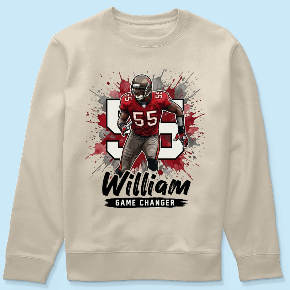 Football Player Splash Watercolor Custom Portrait From Your Photo - Personalized Shirt - Football Mom & Team Gift