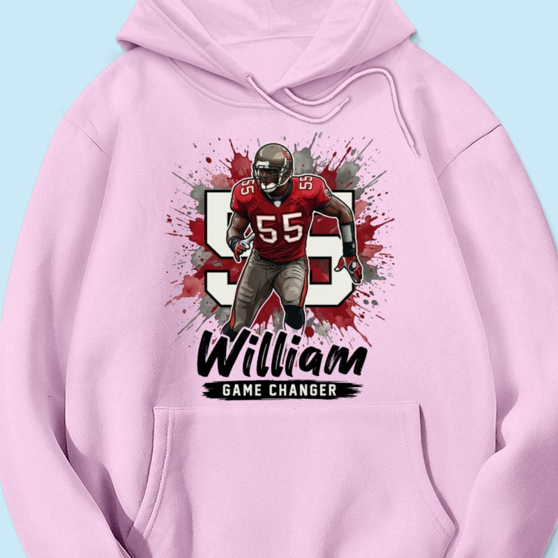 Football Player Splash Watercolor Custom Portrait From Your Photo - Personalized Shirt - Football Mom & Team Gift