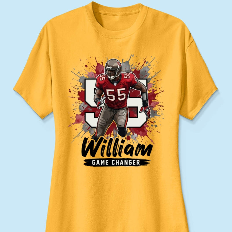 Football Player Splash Watercolor Custom Portrait From Your Photo - Personalized Shirt - Football Mom & Team Gift