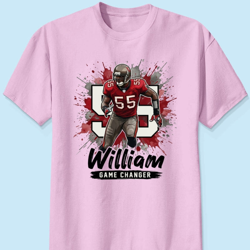 Football Player Splash Watercolor Custom Portrait From Your Photo - Personalized Shirt - Football Mom & Team Gift