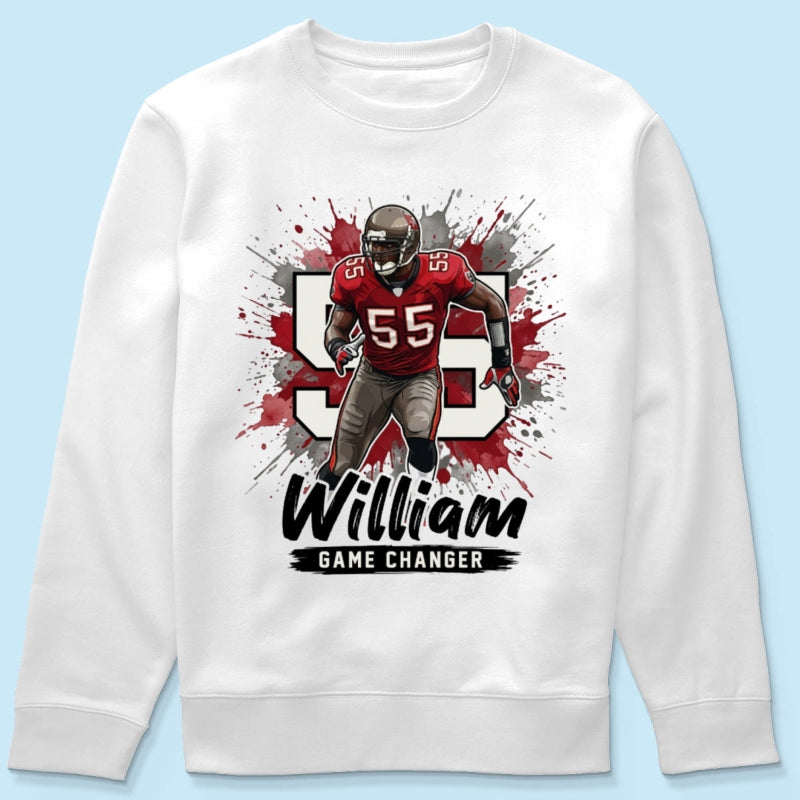 Football Player Splash Watercolor Custom Portrait From Your Photo - Personalized Shirt - Football Mom & Team Gift