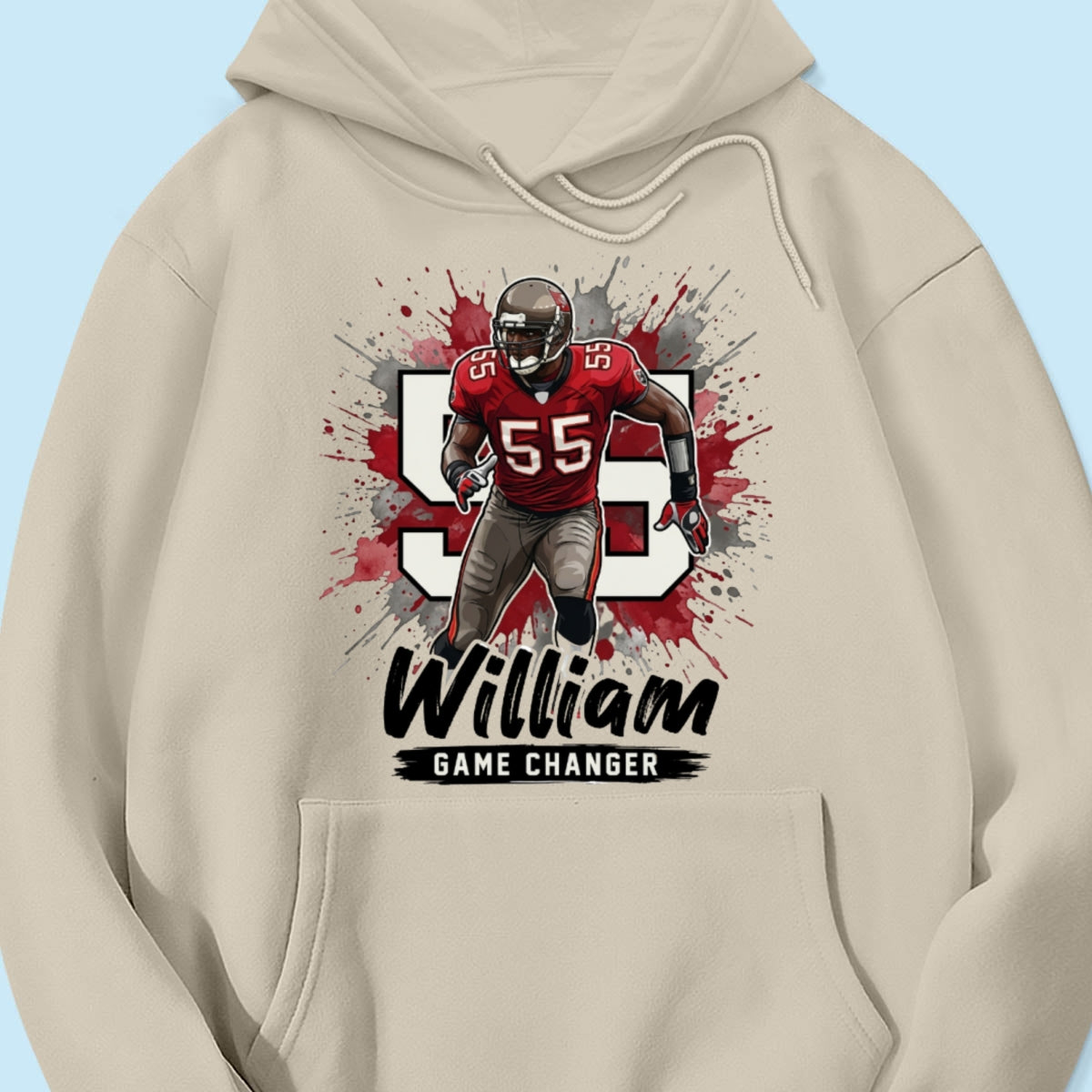 Football Player Splash Watercolor Custom Portrait From Your Photo - Personalized Shirt - Football Mom & Team Gift
