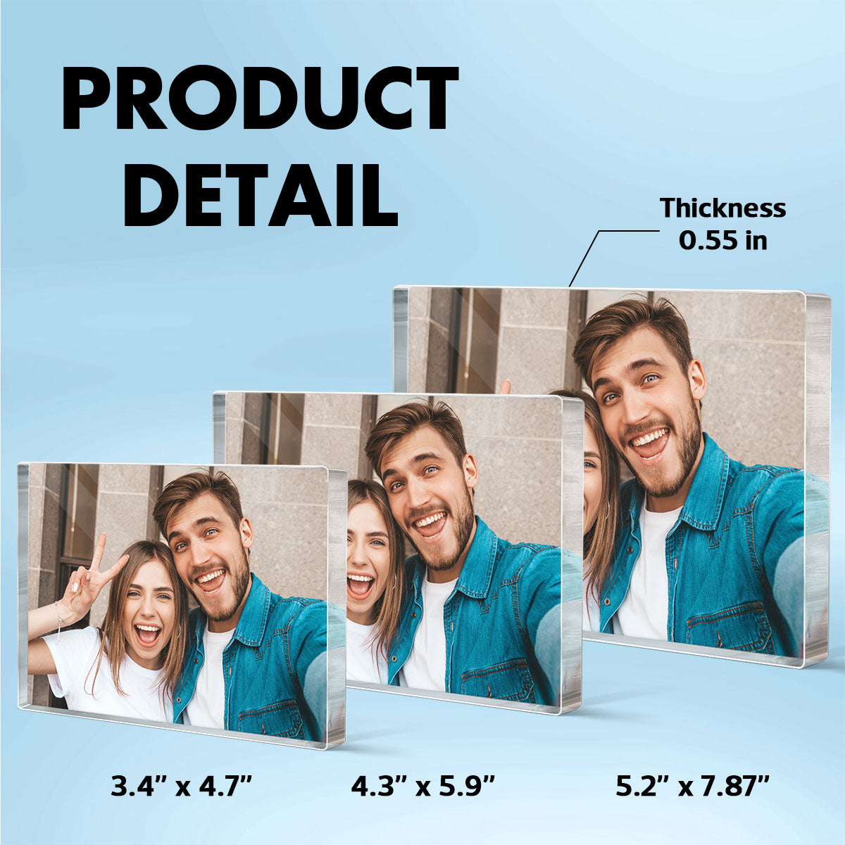 Couple Photo Upload Personalized Rectangle Acrylic Block Plaque, Heartfelt Gift For Couple, For Him, For Her, Boyfriend, Girlfriend, Husband, Wife