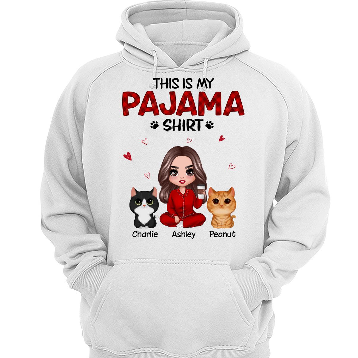 This Is My Pajama Shirt Doll Woman And Watercolor Cute Cats Personalized Shirt