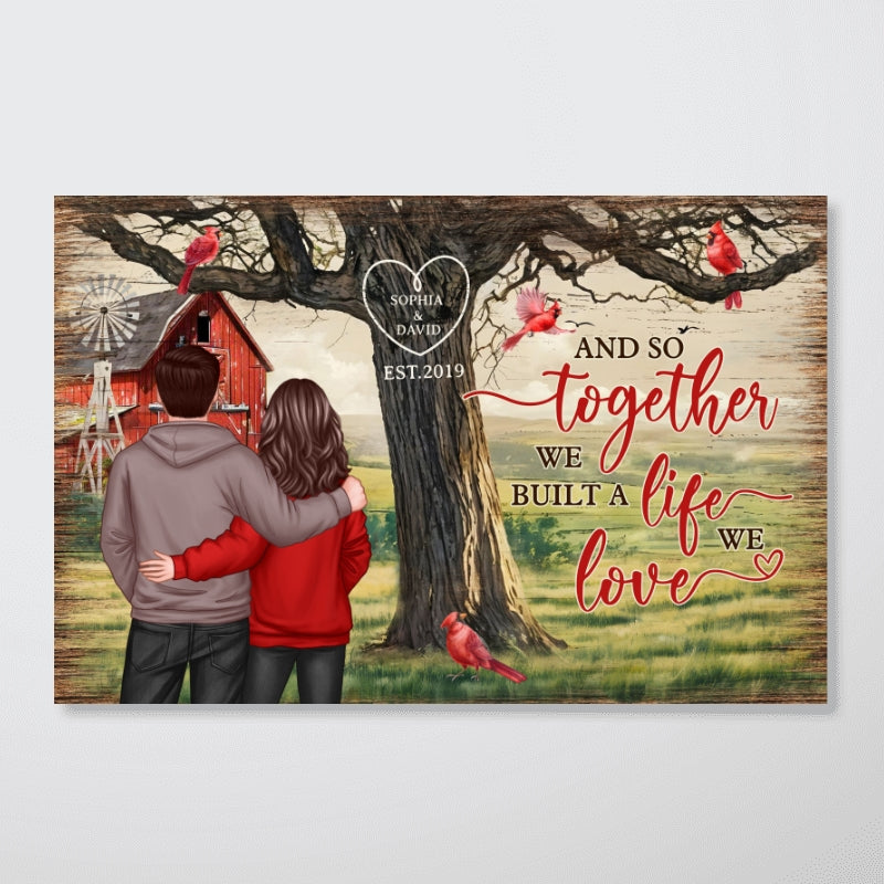 Personalized Couples Tree Large Farmhouse Poster Wall Art,  Gift, Anniversary Gift For Couples, For Him, For Her