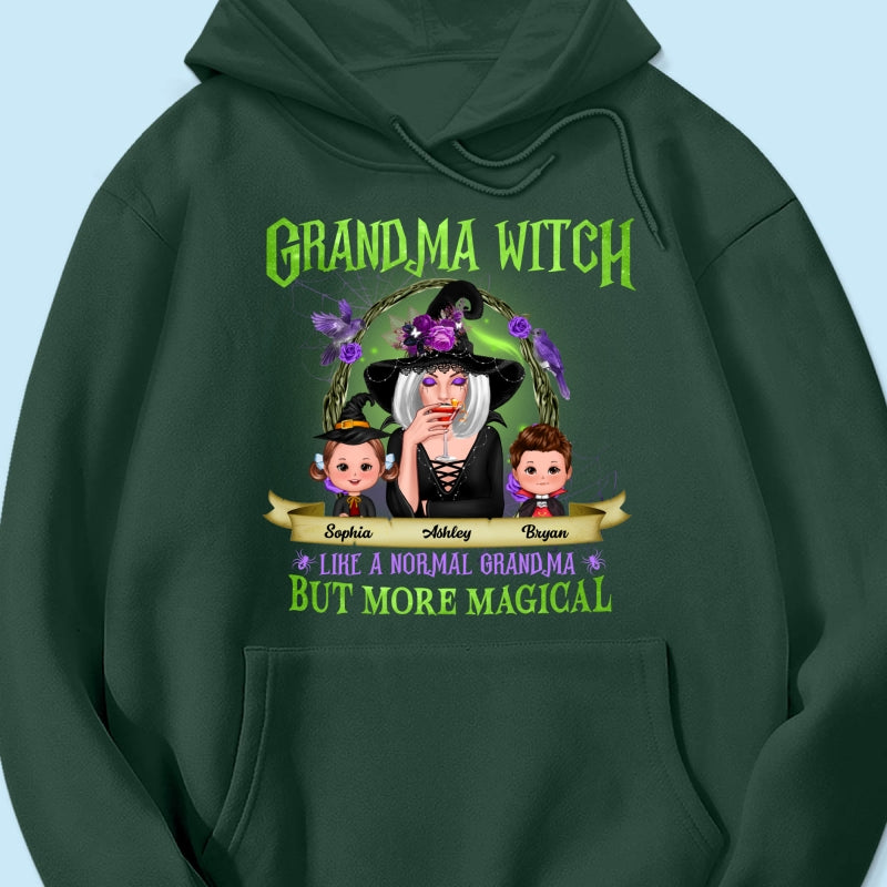Green And Purple Halloween Grandma And Kids Personalized Shirt