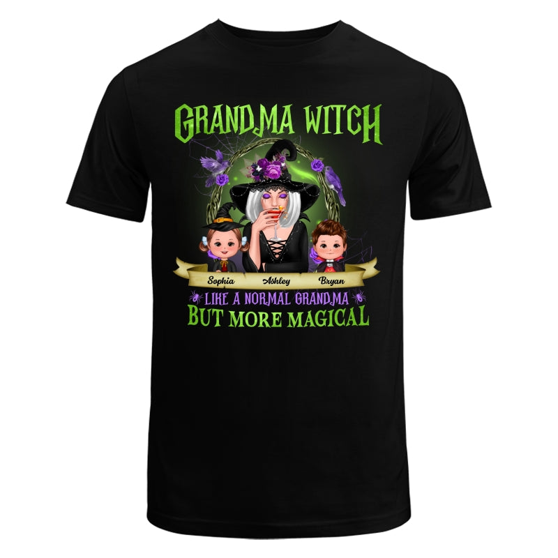 Green And Purple Halloween Grandma And Kids Personalized Shirt