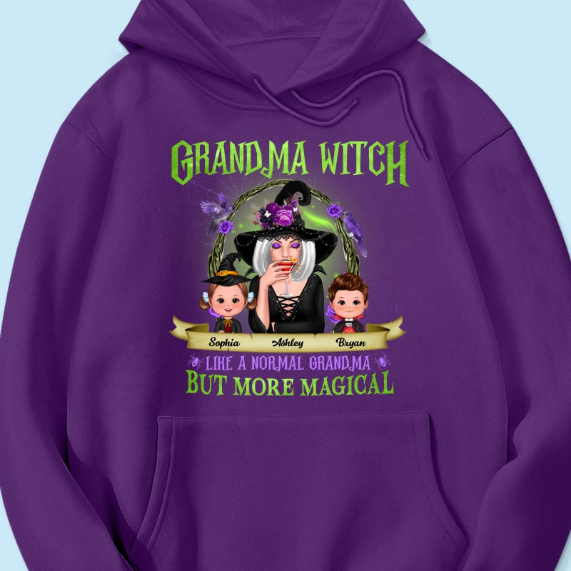 Green And Purple Halloween Grandma And Kids Personalized Shirt