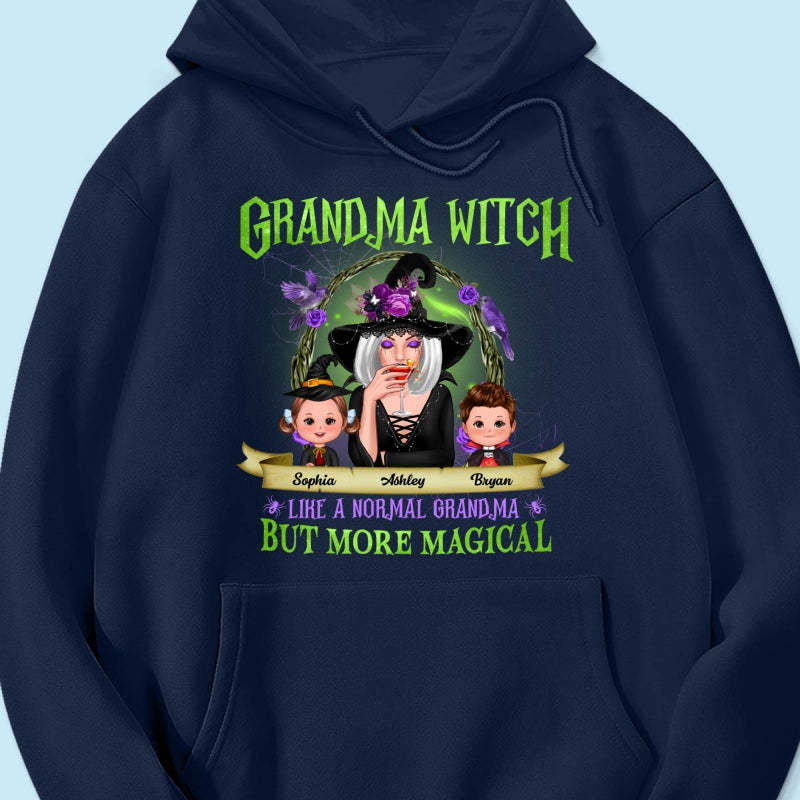 Green And Purple Halloween Grandma And Kids Personalized Shirt