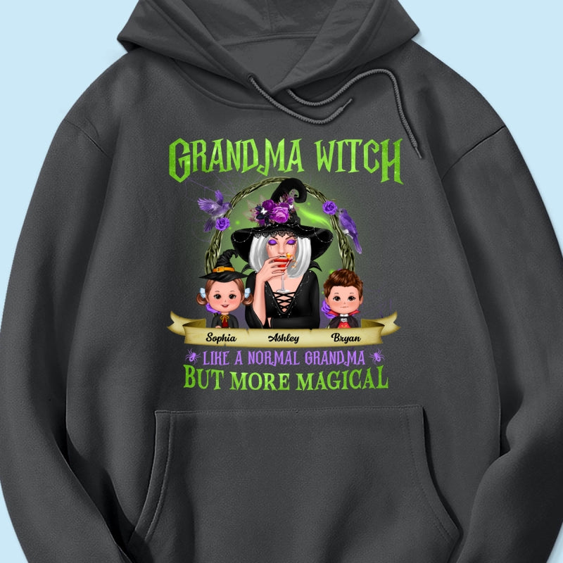 Green And Purple Halloween Grandma And Kids Personalized Shirt