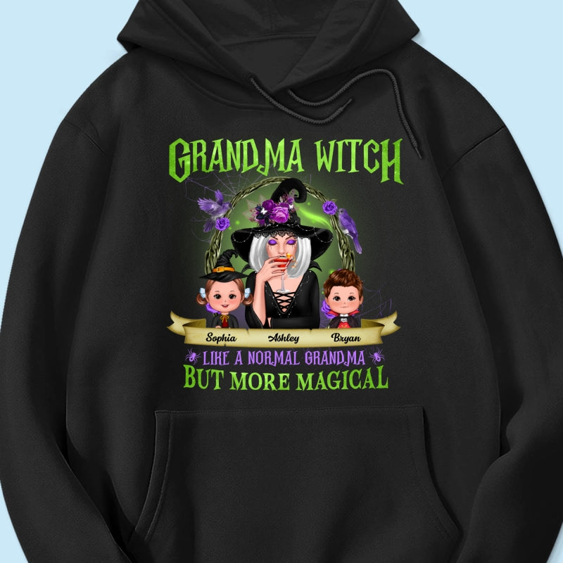Green And Purple Halloween Grandma And Kids Personalized Shirt