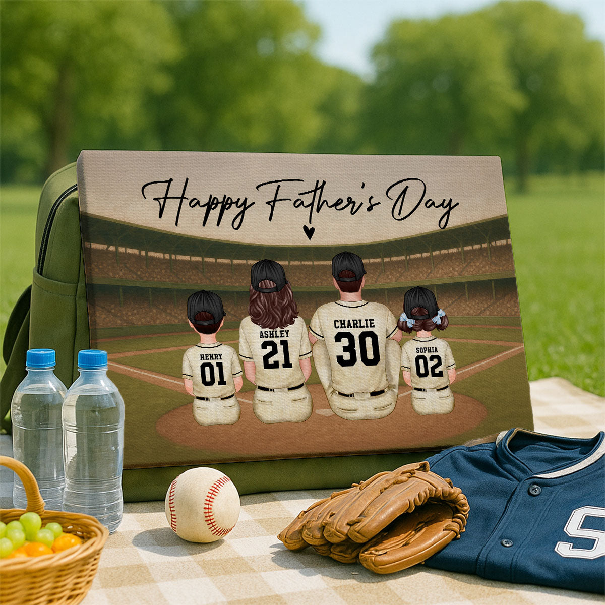 Retro Vintage Baseball Daddy's Dream Team Personalized Wrapped Canvas| Heartfelt Father's Day Gift For Dad, Husband